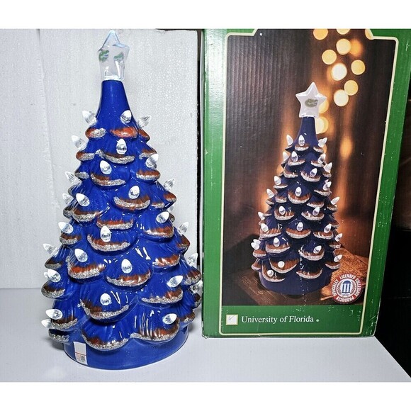 Santas Workshop Collegiate Ceramic Tree ~ U Of Florida Gators ~ 14” - RARE Mint - Picture 2 of 8